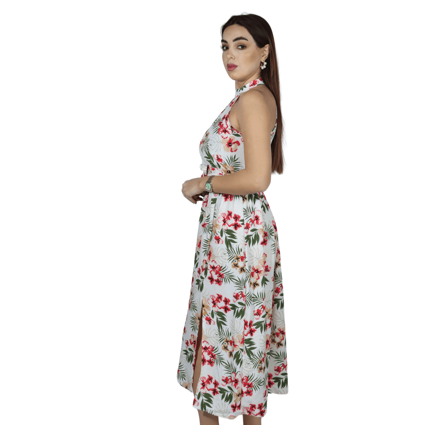 SHEIN Shein Womens Dress S / Multi-Color SHEIN - Halter Neck Sleeveless Dress
