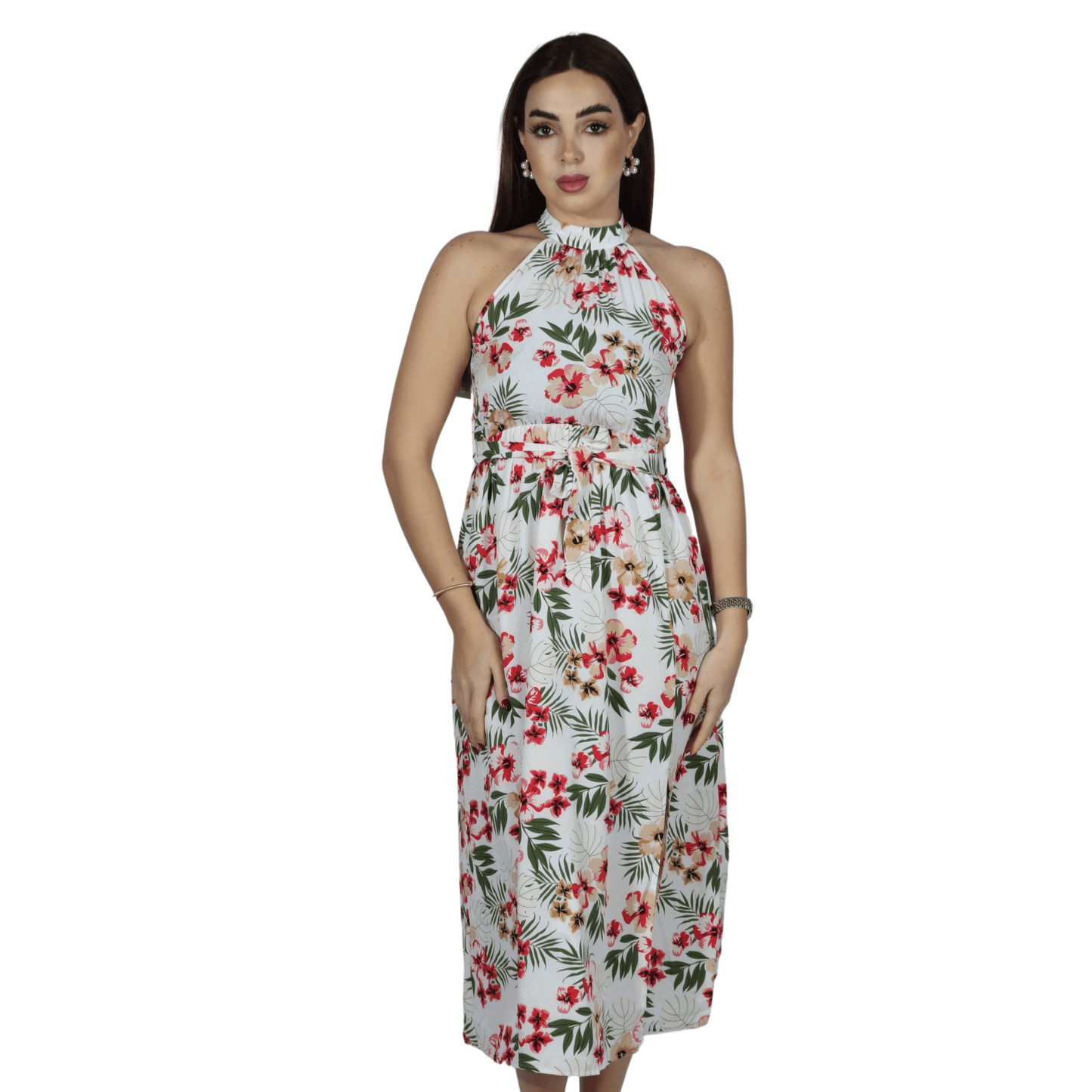 SHEIN Shein Womens Dress S / Multi-Color SHEIN - Halter Neck Sleeveless Dress