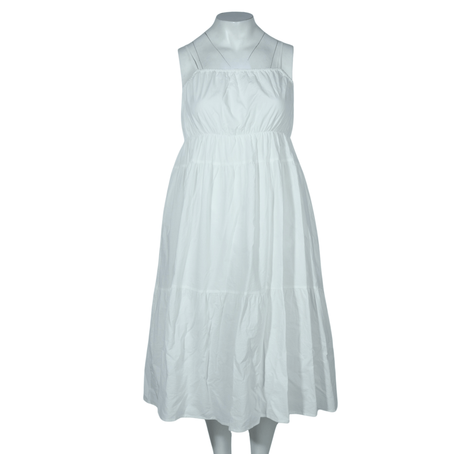 SHEIN Shein Womens Dress XL / White SHEIN - Solid cotton tier dress