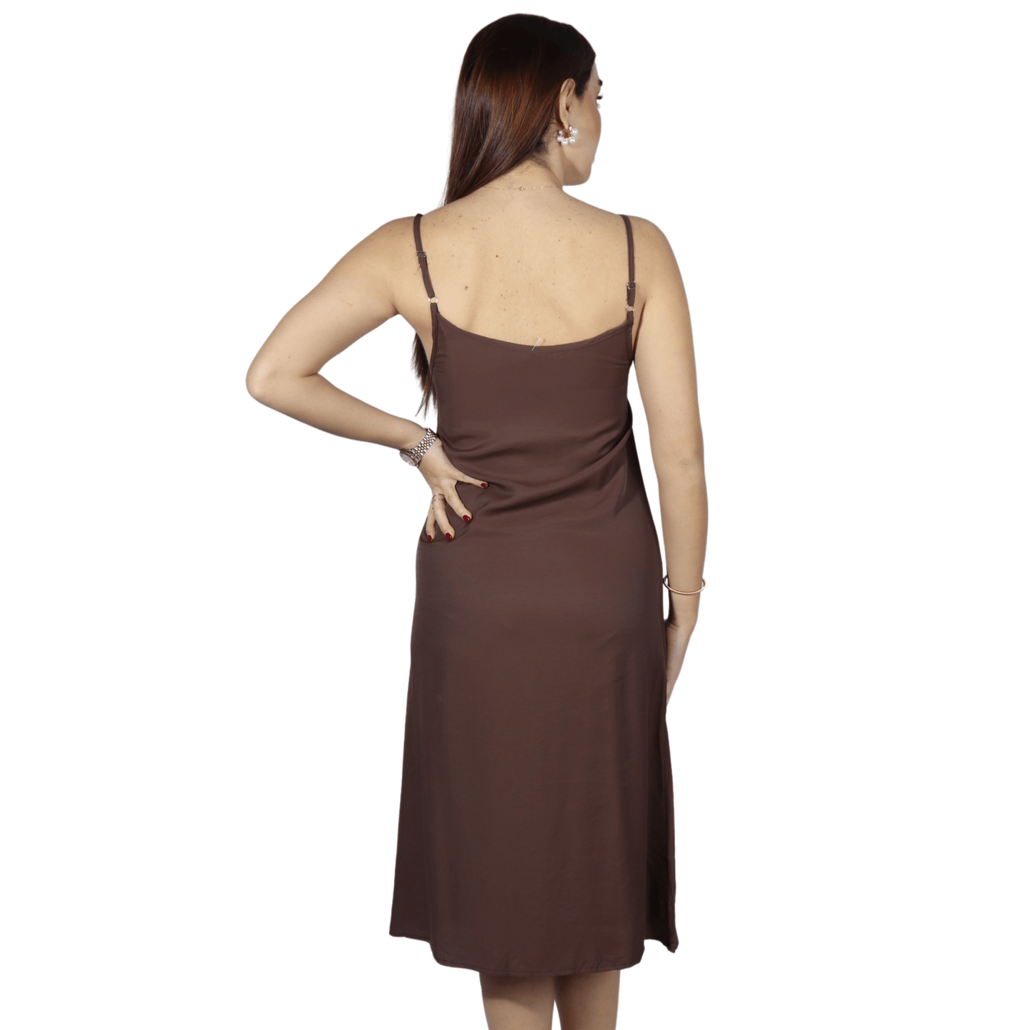 SHEIN Shein Womens Dress S / Brown SHEIN - Solid thin straps midi dress