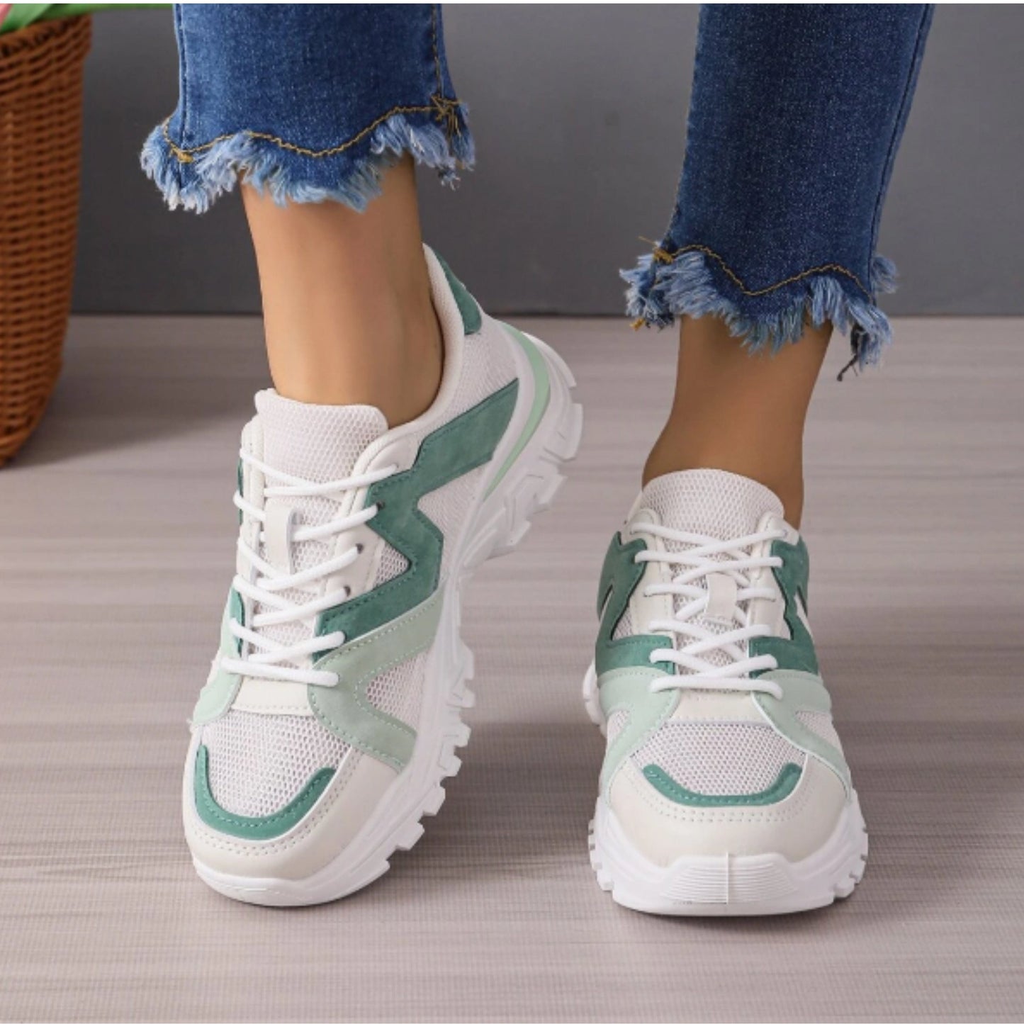 SHEIN Shein Womens Shoes 38 / Multi-Color SHEIN - Chunky Round Toe Sneakers