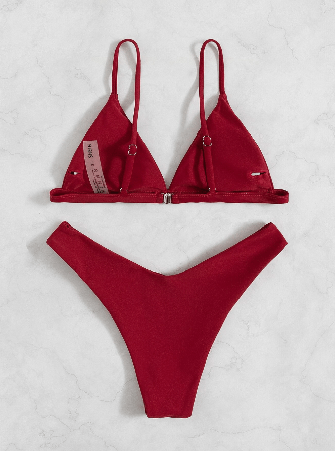 SHEIN Shein Womens Swimwear SHEIN - Beach Solid Color Swimwear Set