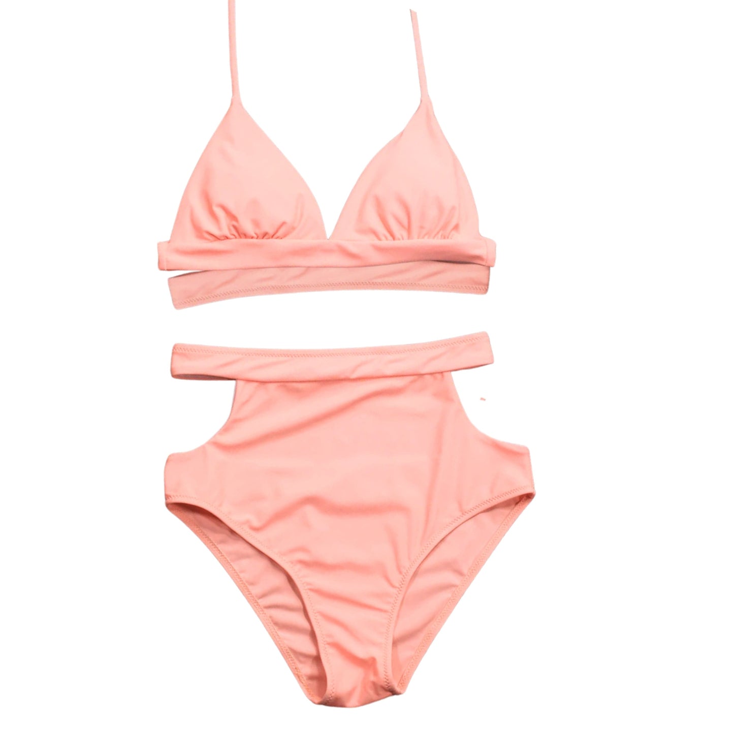 SHEIN Shein Womens Swimwear S / Pink SHEIN - Cut out design solid bikini