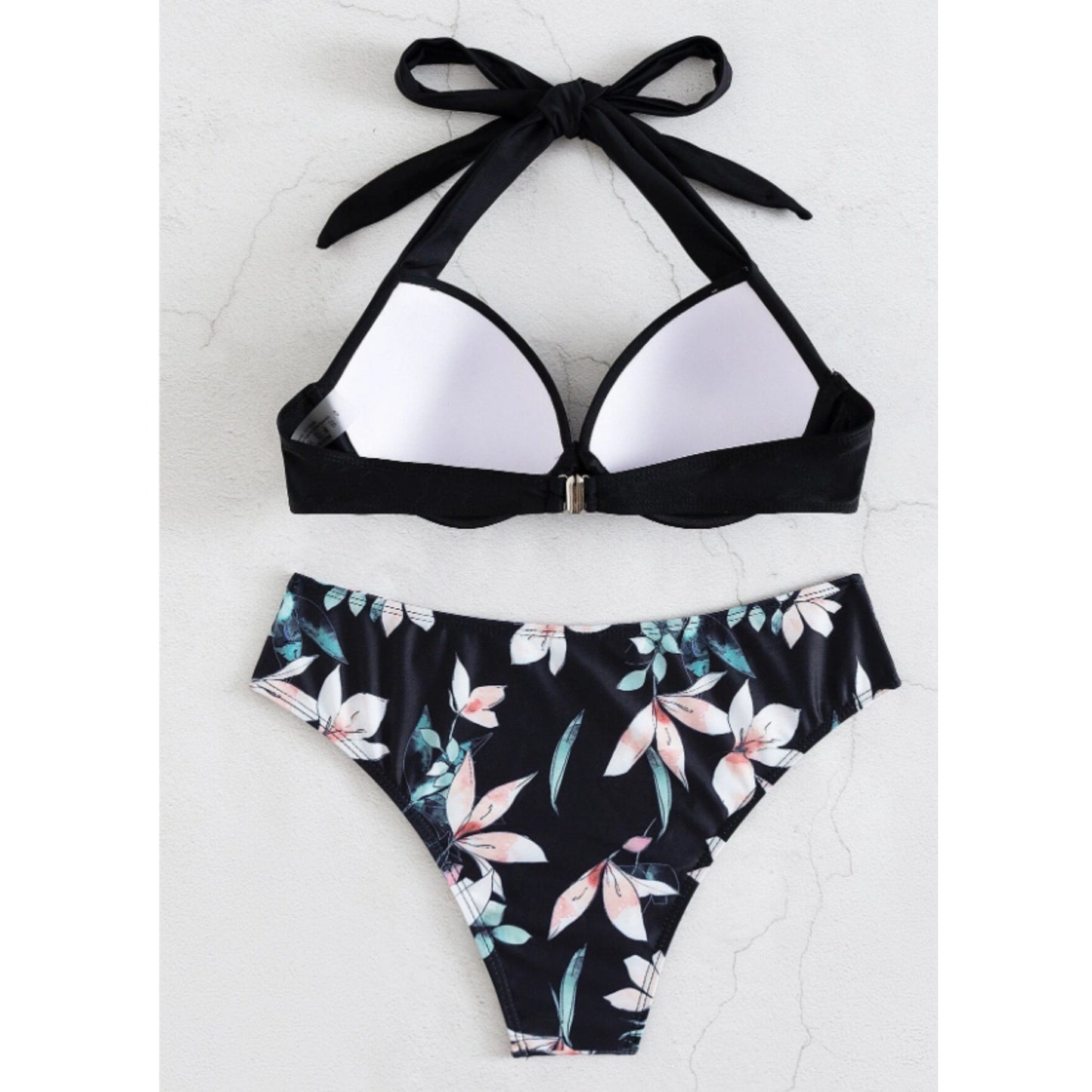 SHEIN Shein Womens Swimwear S / Multi-Color SHEIN - Floral briefs wired bra bikini