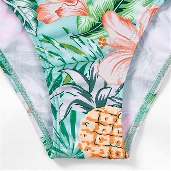 SHEIN Shein Womens Swimwear L / Multi-Color SHEIN - Floral Printed High Waisted V Neck Bikini Set