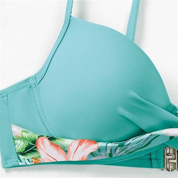 SHEIN Shein Womens Swimwear L / Multi-Color SHEIN - Floral Printed High Waisted V Neck Bikini Set