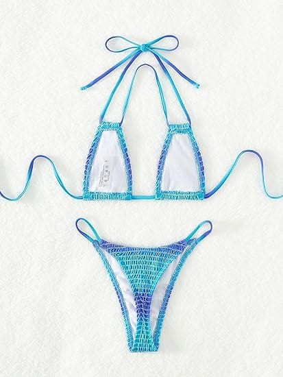 SHEIN Shein Womens Swimwear XS / Multi-Color SHEIN - Halter Triangle Bikini Two Pieces