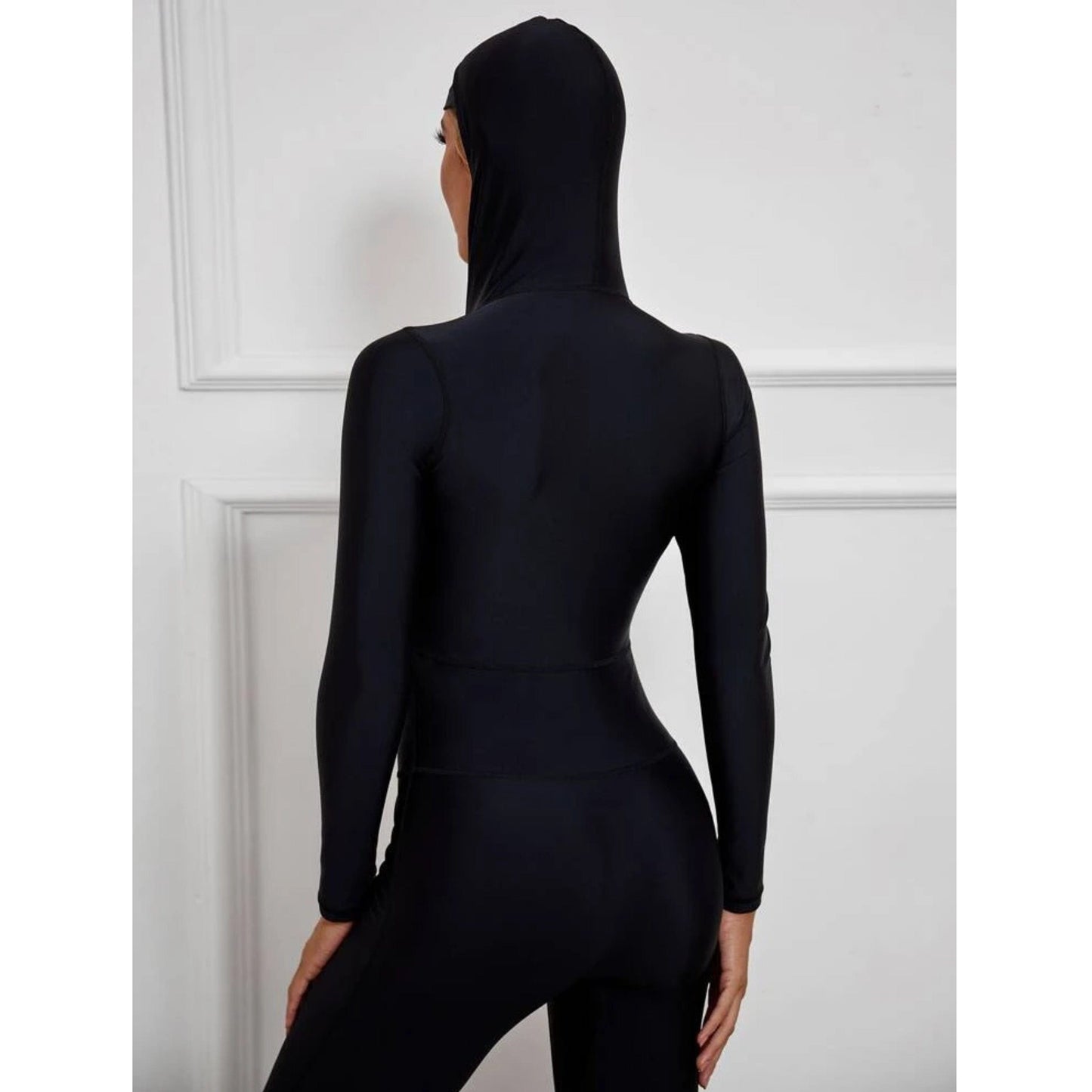 SHEIN Shein Womens Swimwear S / Black SHEIN - One piece hooded swimsuit
