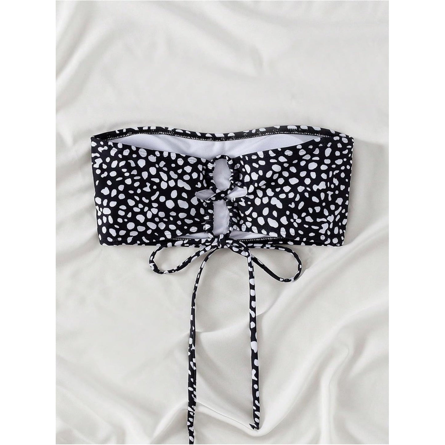 SHEIN Shein Womens Swimwear XL / Multi-Color SHEIN - Polka dotted bandu bikini top