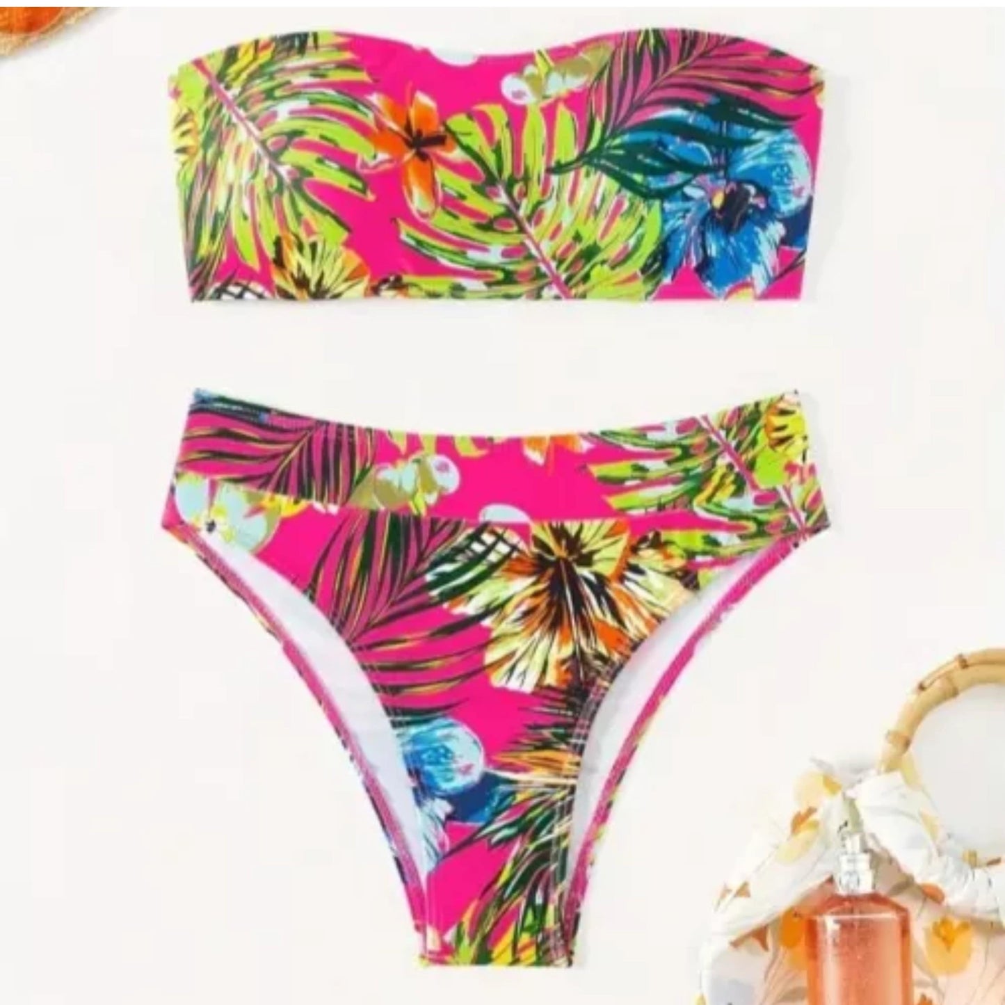SHEIN Shein Womens Swimwear L / Multi-Color SHEIN - Sexy Printed Off Shoulder Two Pieces Swimwear