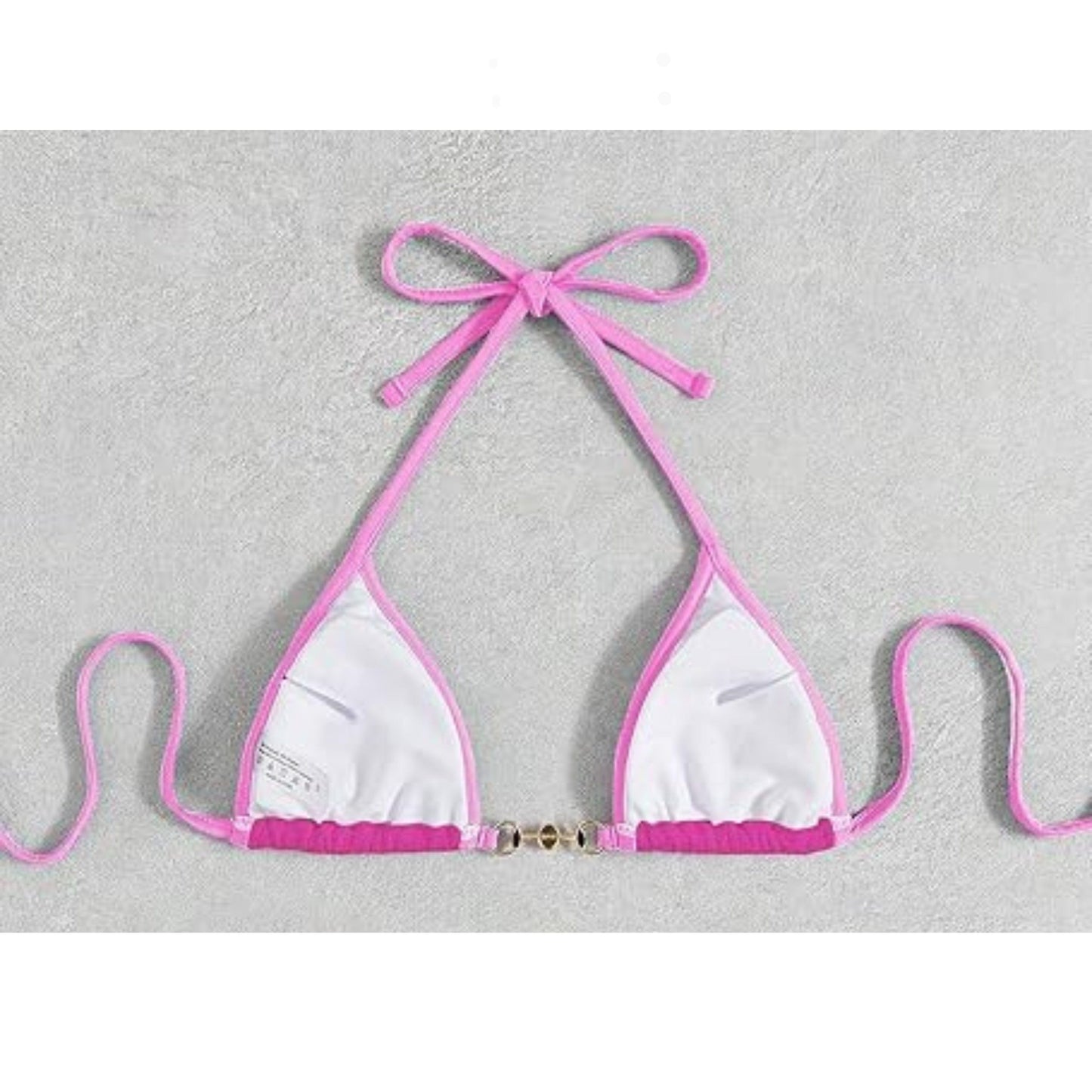 SHEIN Shein Womens Swimwear L / Pink SHEIN - Solid ribbed bikini top