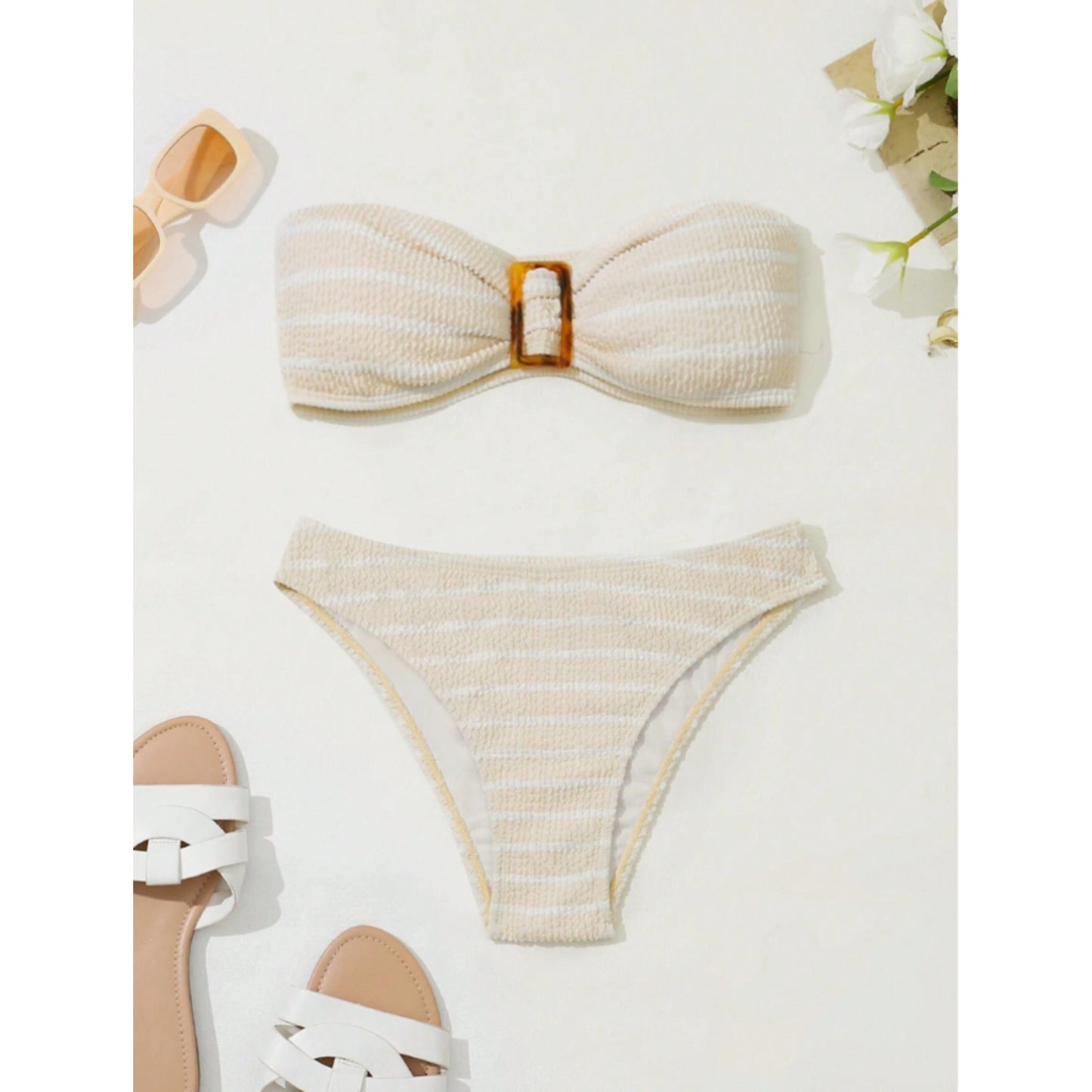 SHEIN Shein Womens Swimwear L / Multi-Color SHEIN - Strapless Bikini Set