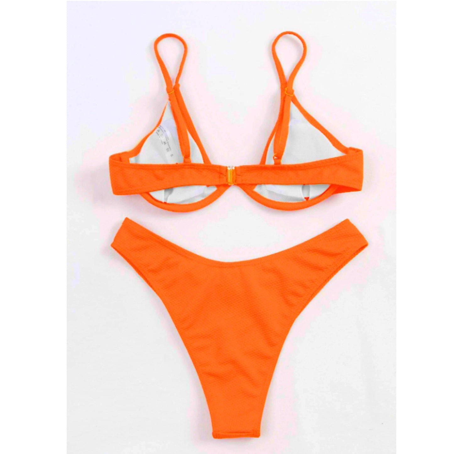 SHEIN Shein Womens Swimwear M / Orange SHEIN - Textured snake skin design bikini