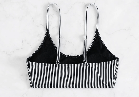 SHEIN Shein Womens Swimwear XL / Multi-Color SHEIN - Vertical Striped Bikini Wireless Top