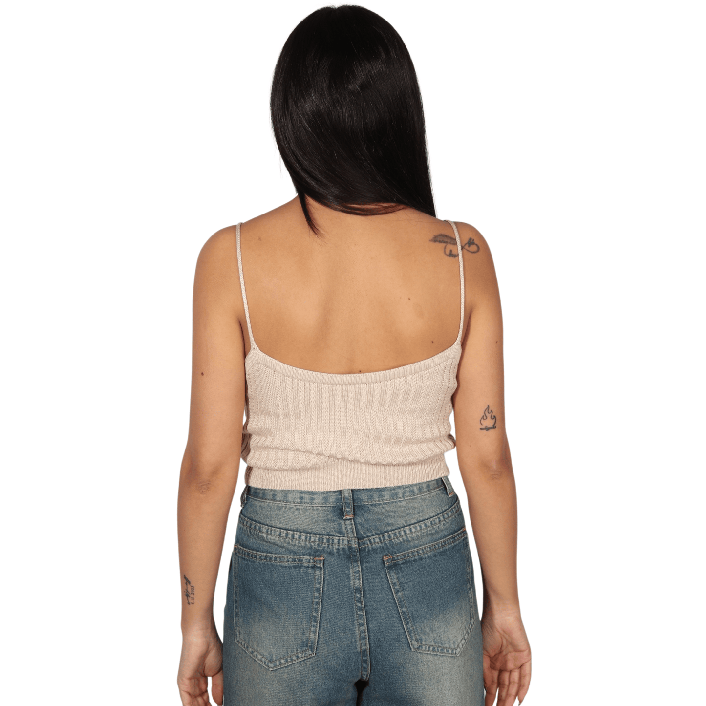 SHEIN Shein Womens Tops S / Beige SHEIN - Cute Tank Top V Neck