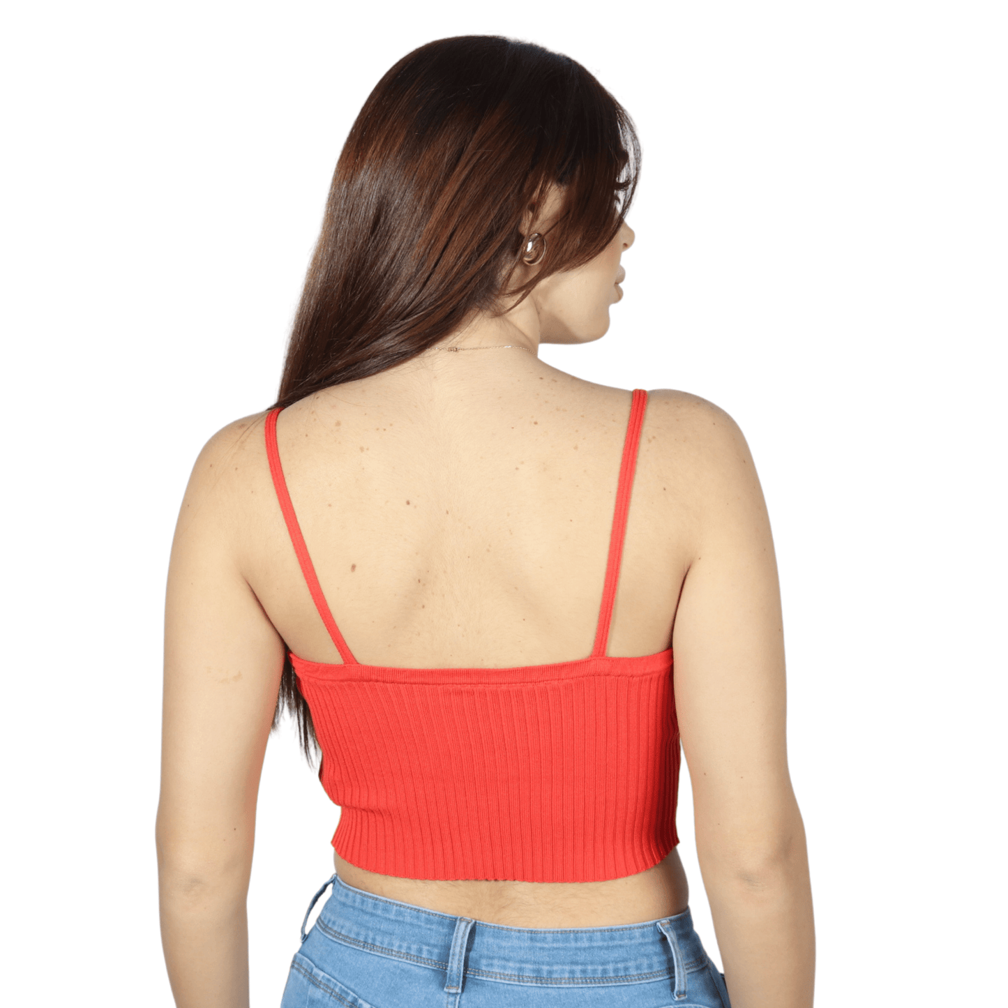 SHEIN Shein Womens Tops S / Coral SHEIN - Fashion Solid Color Knitted Camisole Top