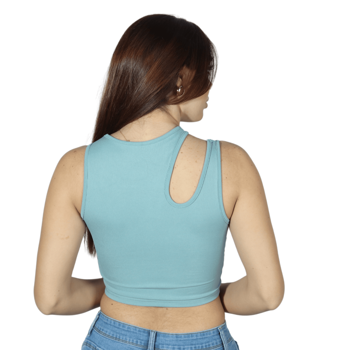 SHEIN Shein Womens Tops S / Green SHEIN - Perforated Sheer Casual Top