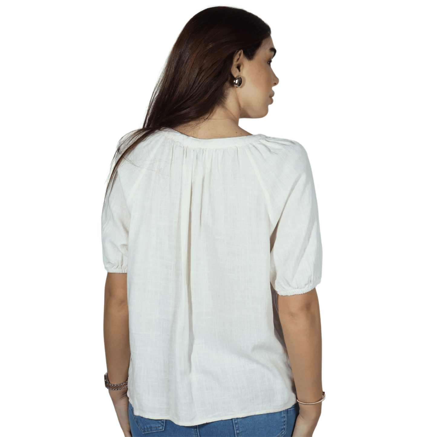 SHEIN Shein Womens Tops M / Off-white SHEIN - Plain simple button up shirt