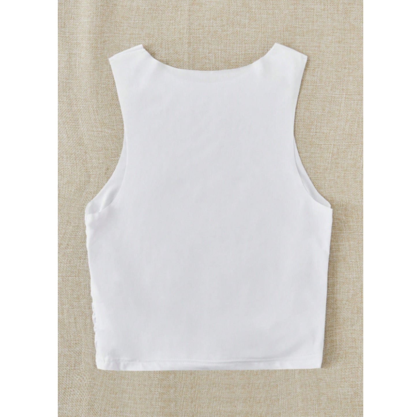 SHEIN Shein Womens Tops L / White SHEIN - r Solid Color Crop Tank Top