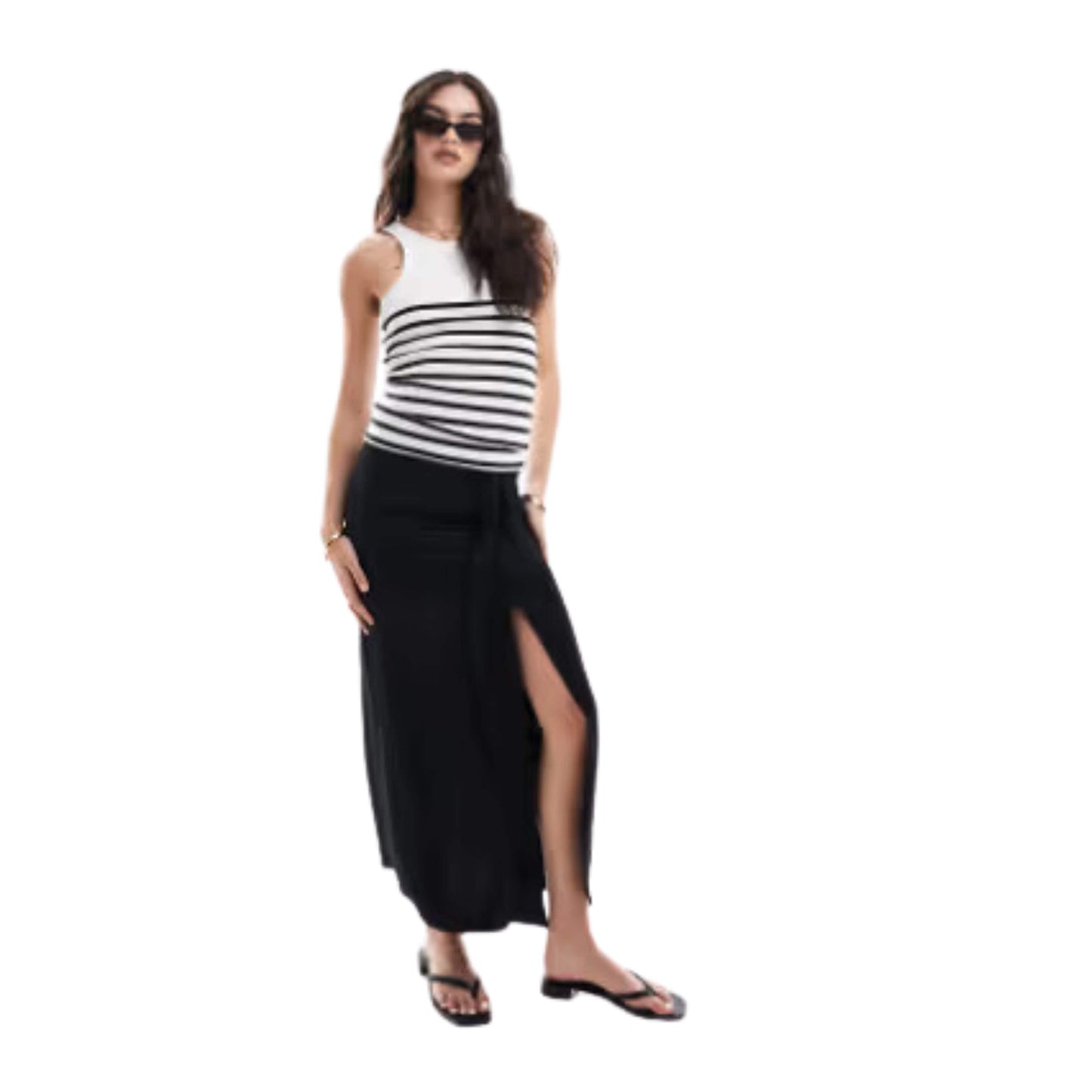 SHEIN Shein Womens Tops S / White SHEIN - Ribbed Sleeveles Tank Top