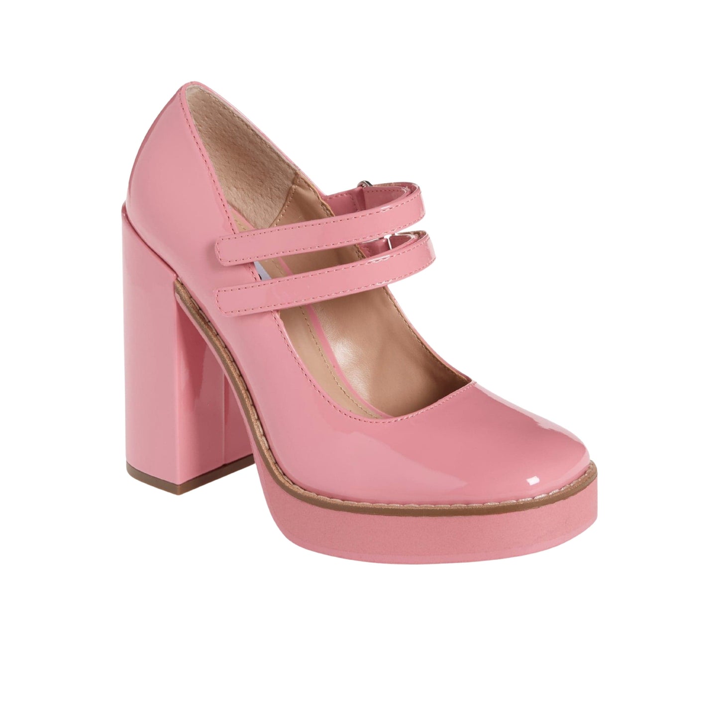 STEVE MADDEN Womens Shoes 38 / Pink STEVE MADDEN - Square Toe Platform Heels Chunky Heeled Pumps