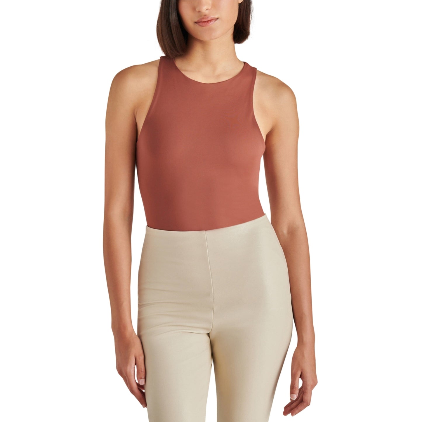 STEVE MADDEN Womens Tops S / Brown STEVE MADDEN - Steve Madden Women's Nico Sleeveless Bodysuit