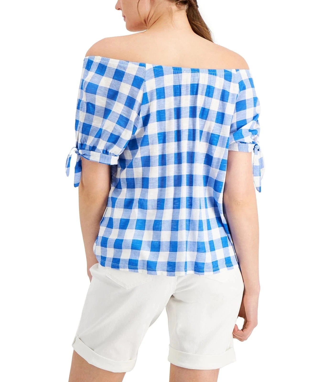 STYLE & CO. Womens Tops S / Multi-Color STYLE & CO. - Off Shoulder Gingham Top