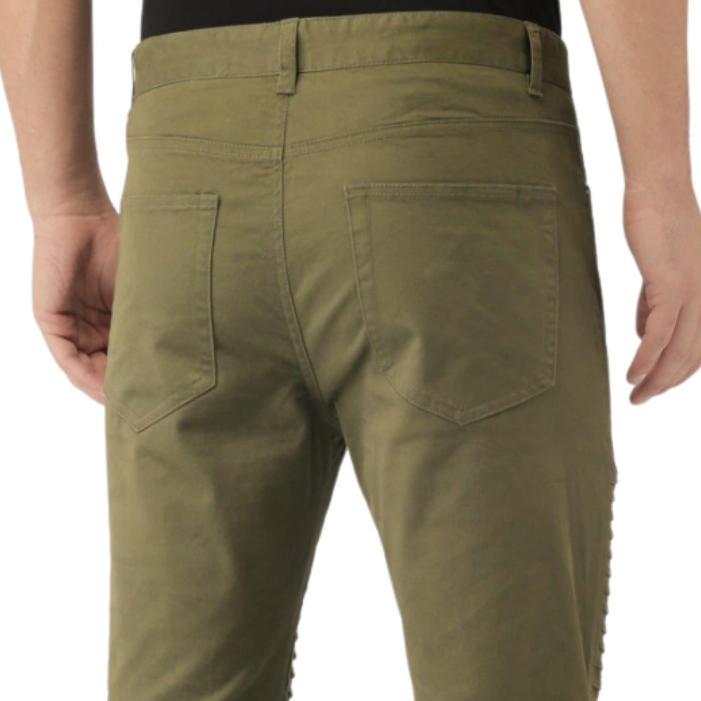 SUN+STONE Mens Bottoms 32W x 32L / green SUN+STONE - Green Stretch Slim Fit Stretch Jeans