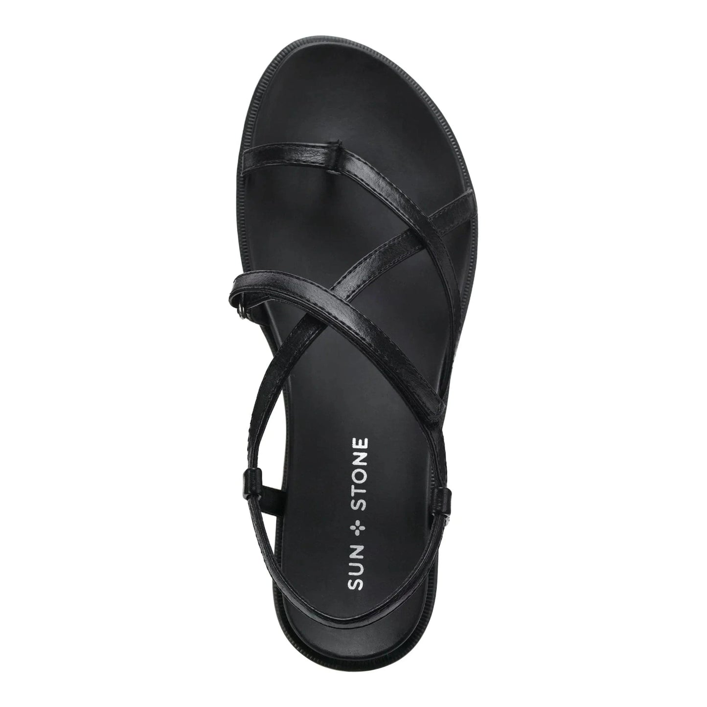 SUN+STONE Womens Shoes SUN+STONE - Faux Leather Toe-Post Slingback Sandals