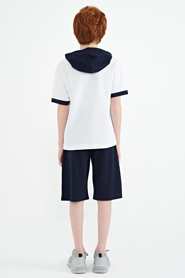 TOMMY LIFE Boys Set TOMMY LIFE - KIDS - Kangaroo Pocket Hooded Oversize Shorts Set