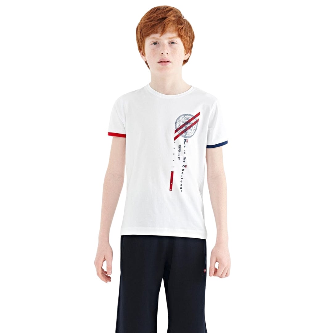TOMMY LIFE Boys Tops TOMMY LIFE - Walk To The Challenge Graphic Printed T-Shirt