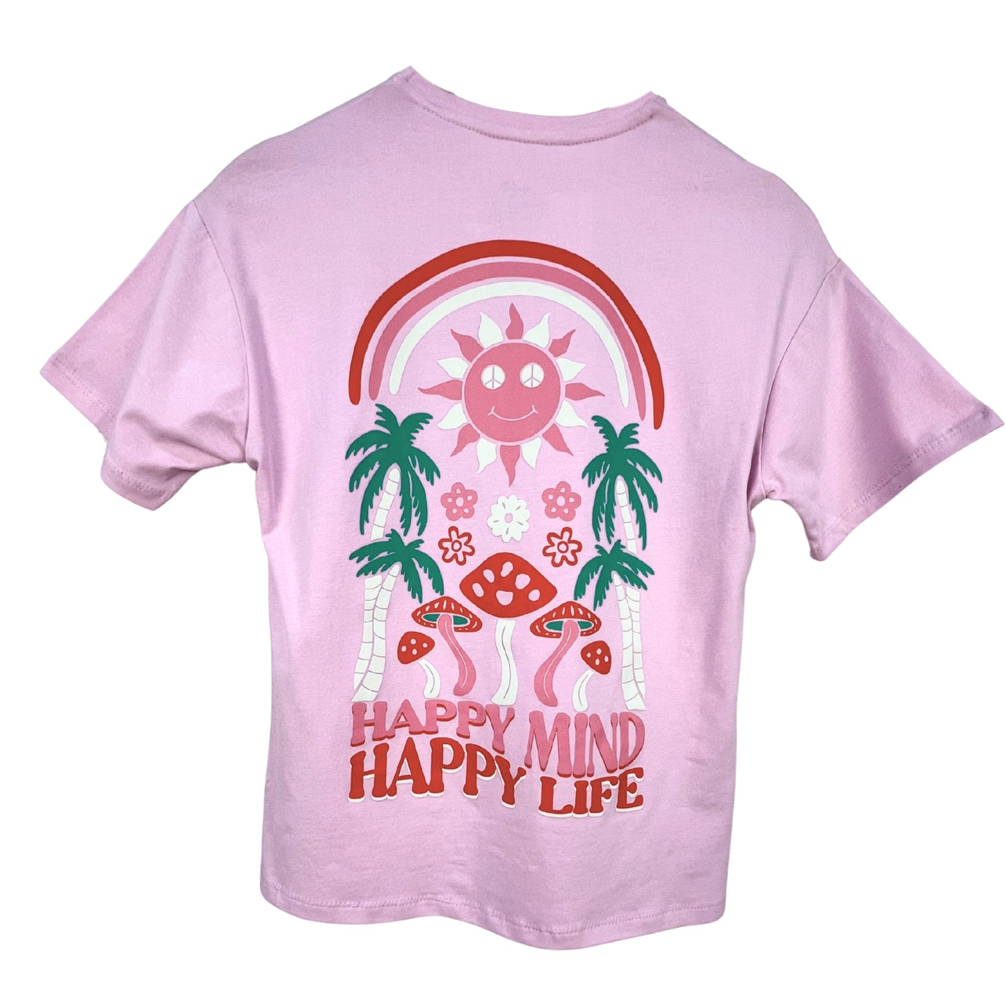 TOMMY LIFE Girls Sets M / Pink TOMMY LIFE - Graphic print smiles t-shirt