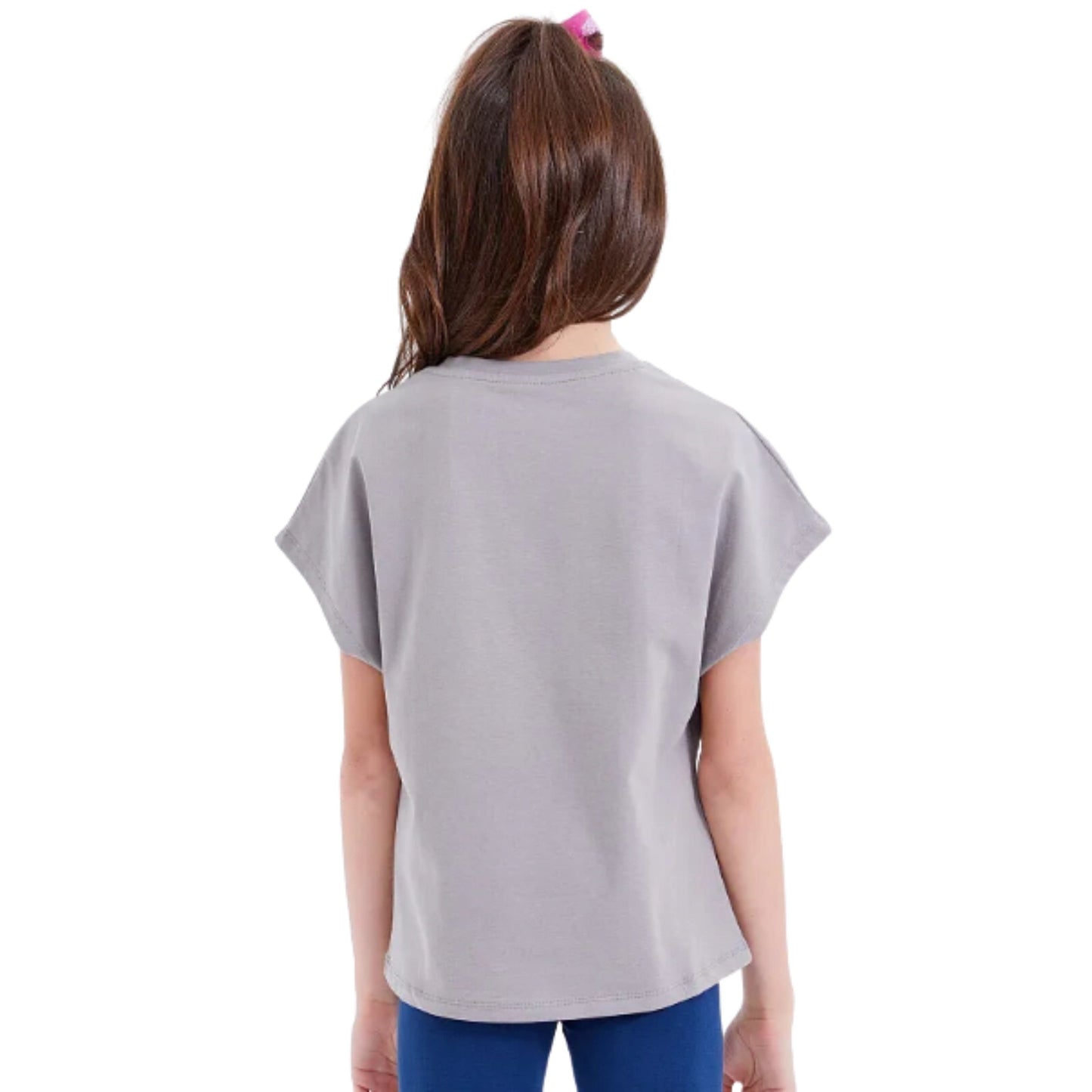 TOMMY LIFE Girls Tops S / Grey TOMMY LIFE - Colorful Letter Printed O Neck T-Shirt