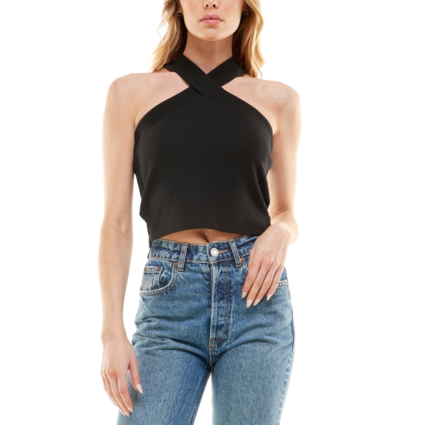 ULTRA FLIRT Womens Tops ULTRA FLIRT - Ribbed Halter Tank Top