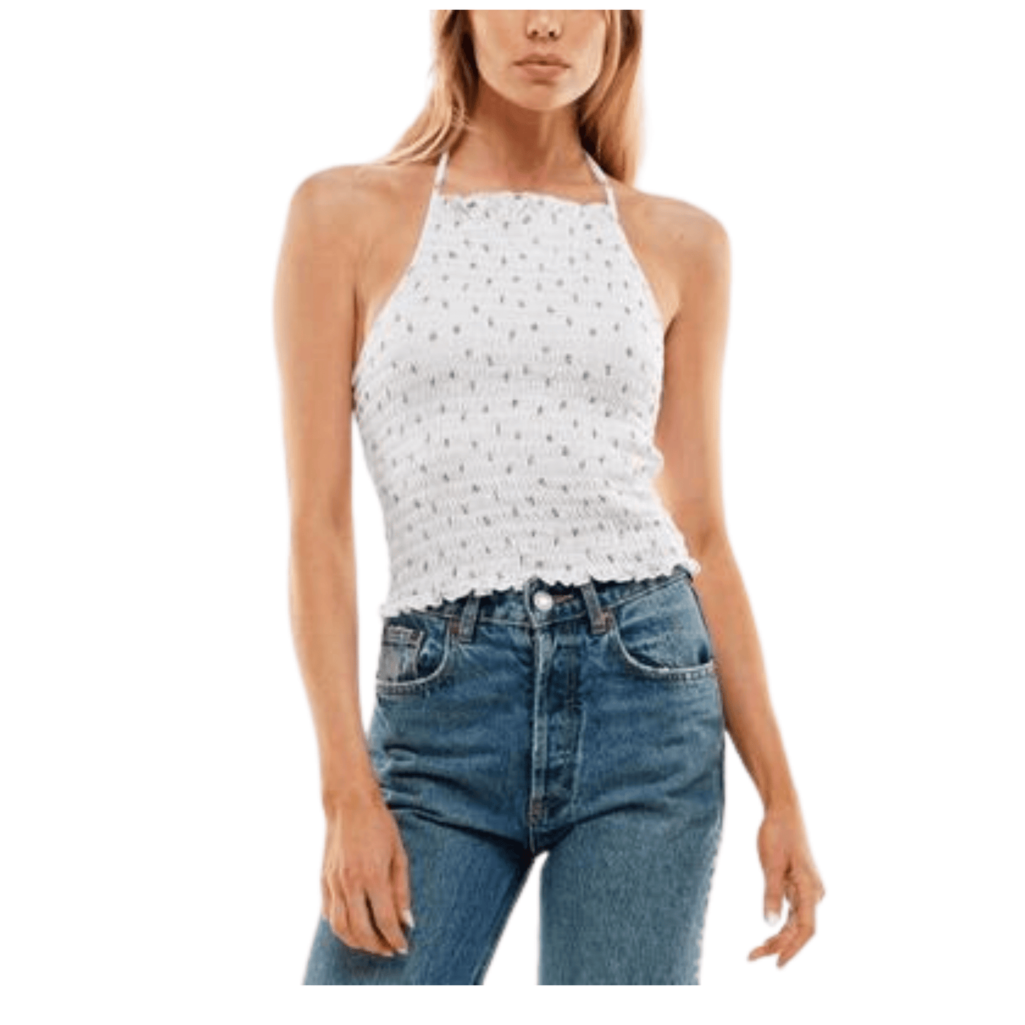 ULTRA FLIRT Womens Tops XS / White ULTRA FLIRT - Smocked Halter Top