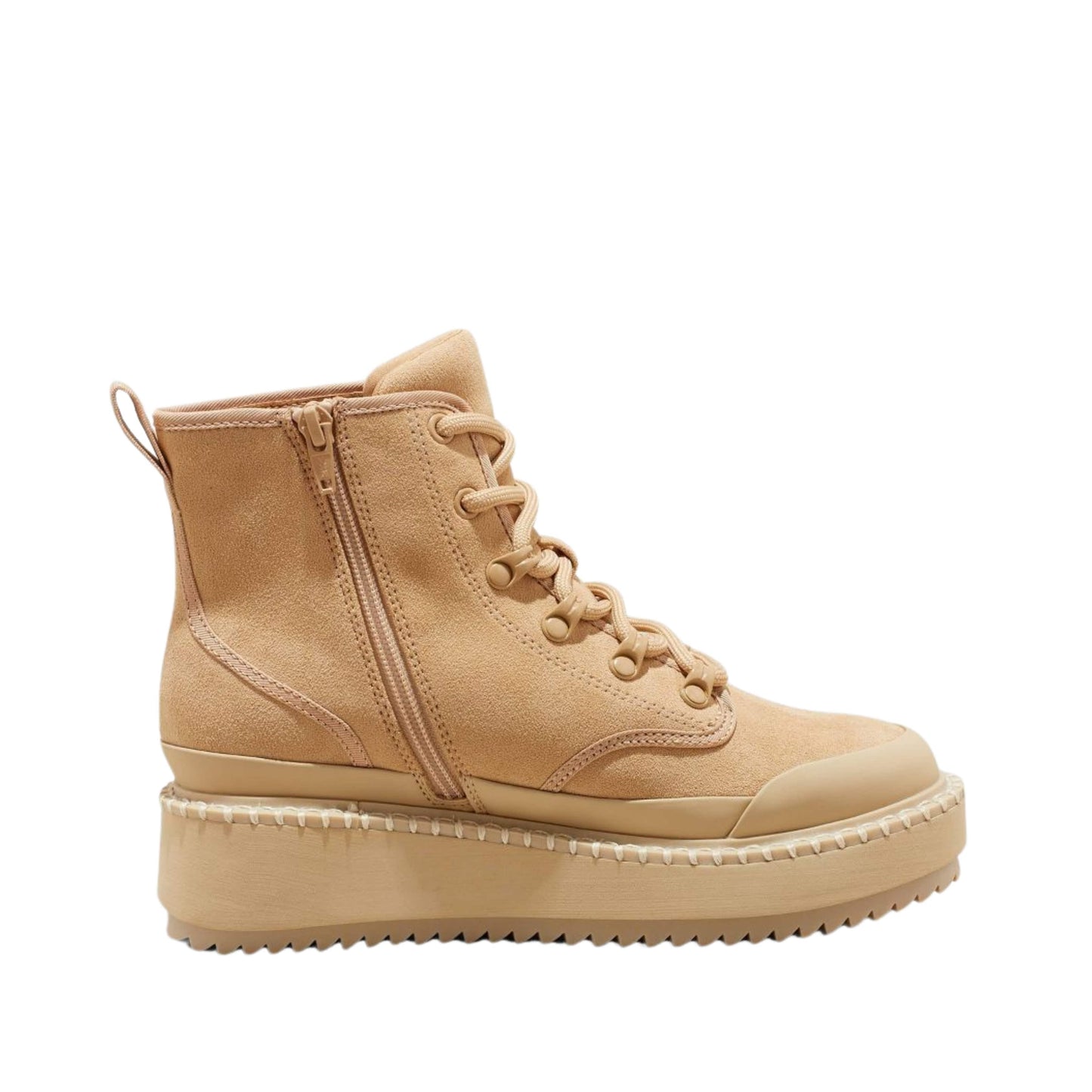 UNIVERSAL THREAD Womens Shoes 37.5 / Beige UNIVERSAL THREAD - Winter Combat Boots Suede Wedge Heels