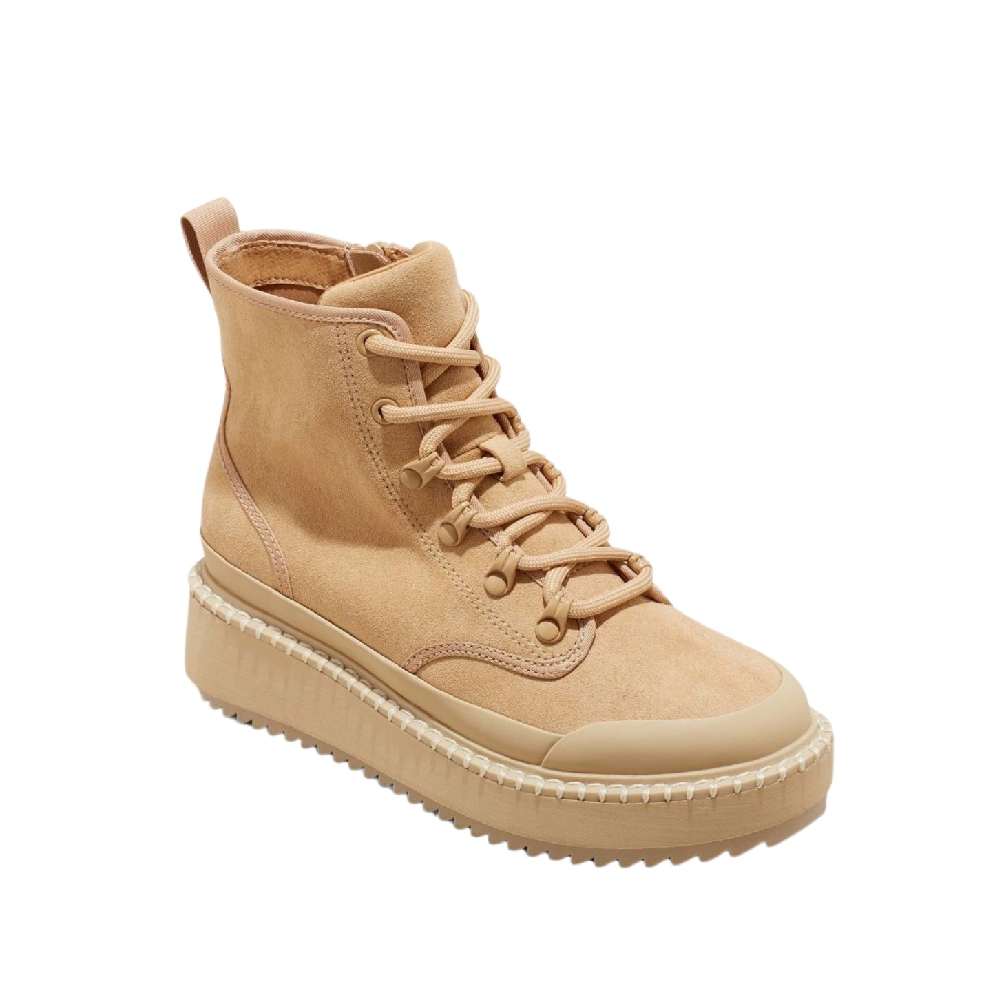 UNIVERSAL THREAD Womens Shoes 37.5 / Beige UNIVERSAL THREAD - Winter Combat Boots Suede Wedge Heels