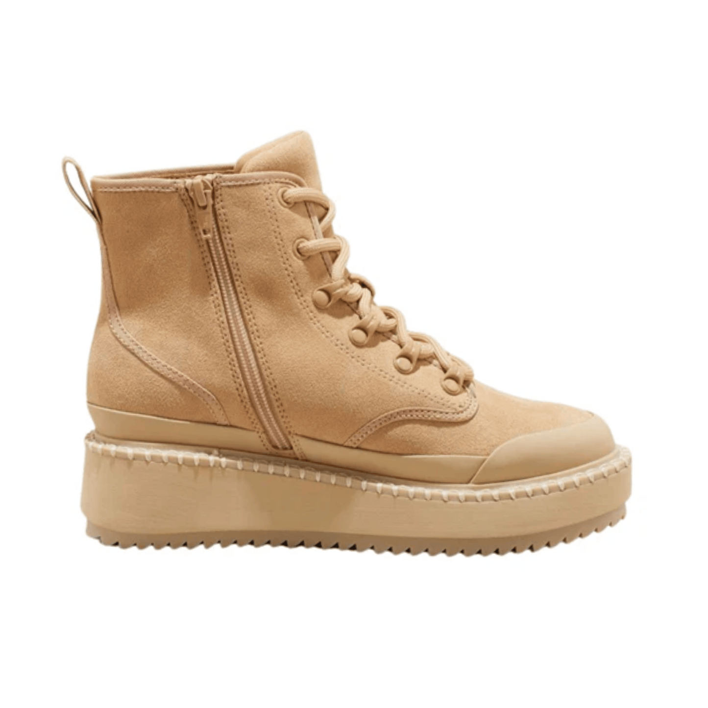 UNIVERSAL THREAD Womens Shoes 37.5 / Beige UNIVERSAL THREAD - Winter Combat Boots Suede Wedge Heels