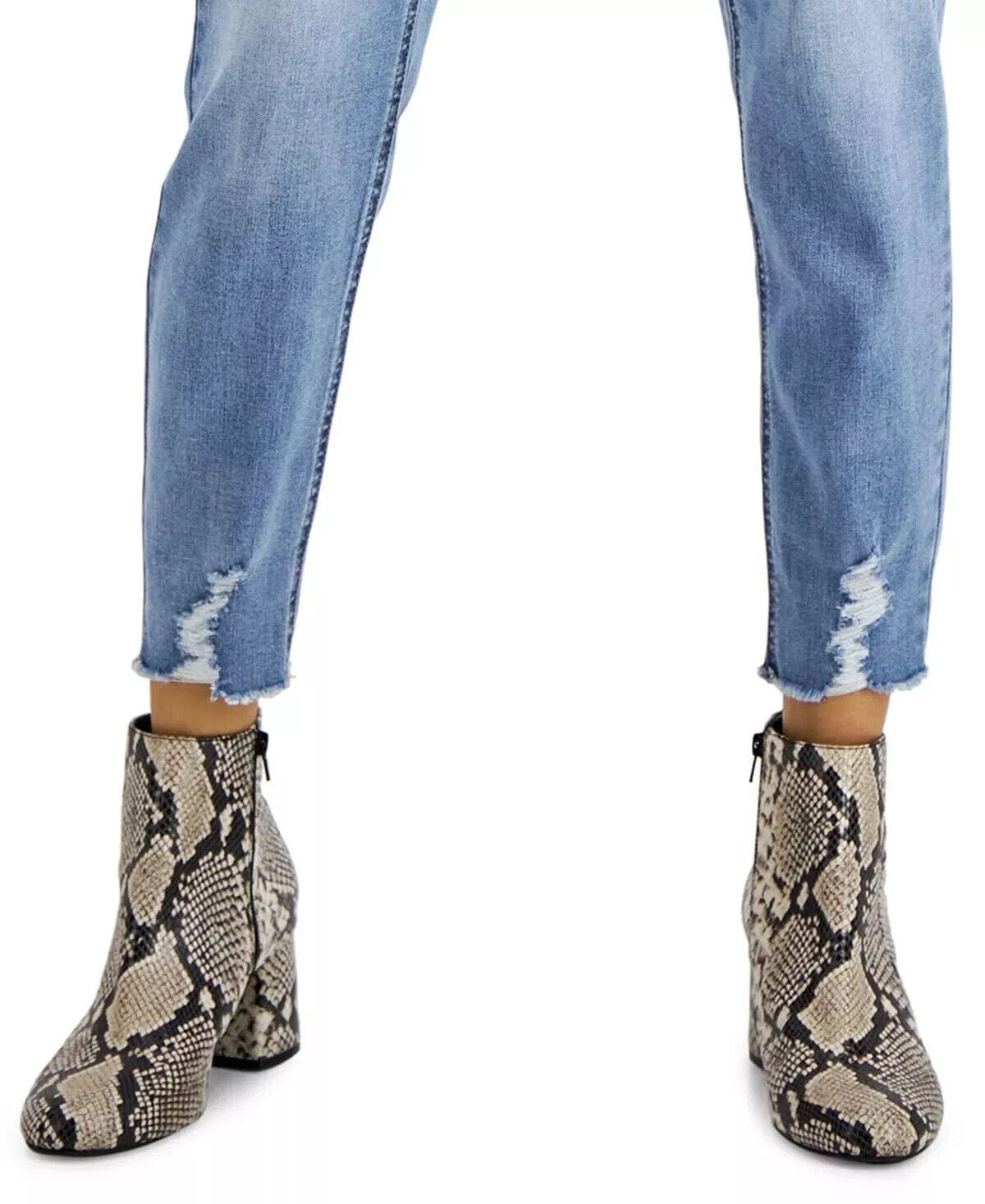 VANILLA STAR Womens Bottoms VANILLA STAR - Distressed Tapered-Leg Jeans