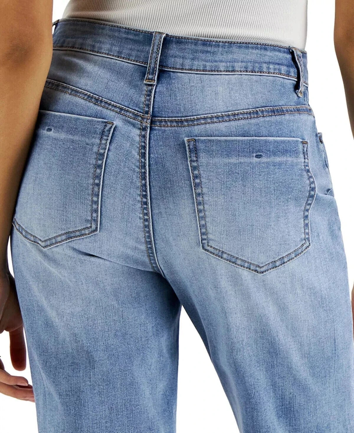 VANILLA STAR Womens Bottoms VANILLA STAR - Distressed Tapered-Leg Jeans