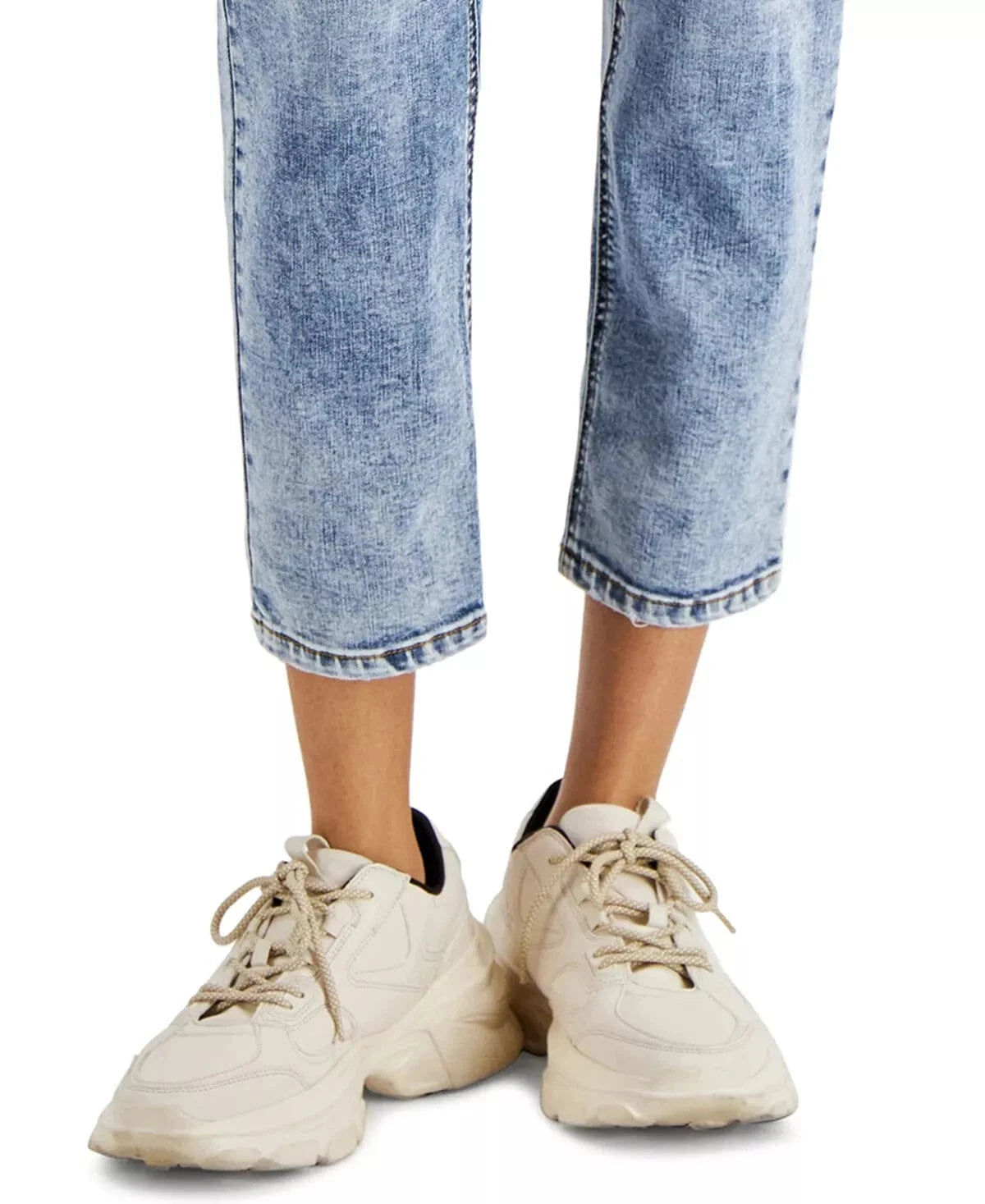 VANILLA STAR Womens Bottoms VANILLA STAR - Ripped Button-Fly Boyfriend Jeans