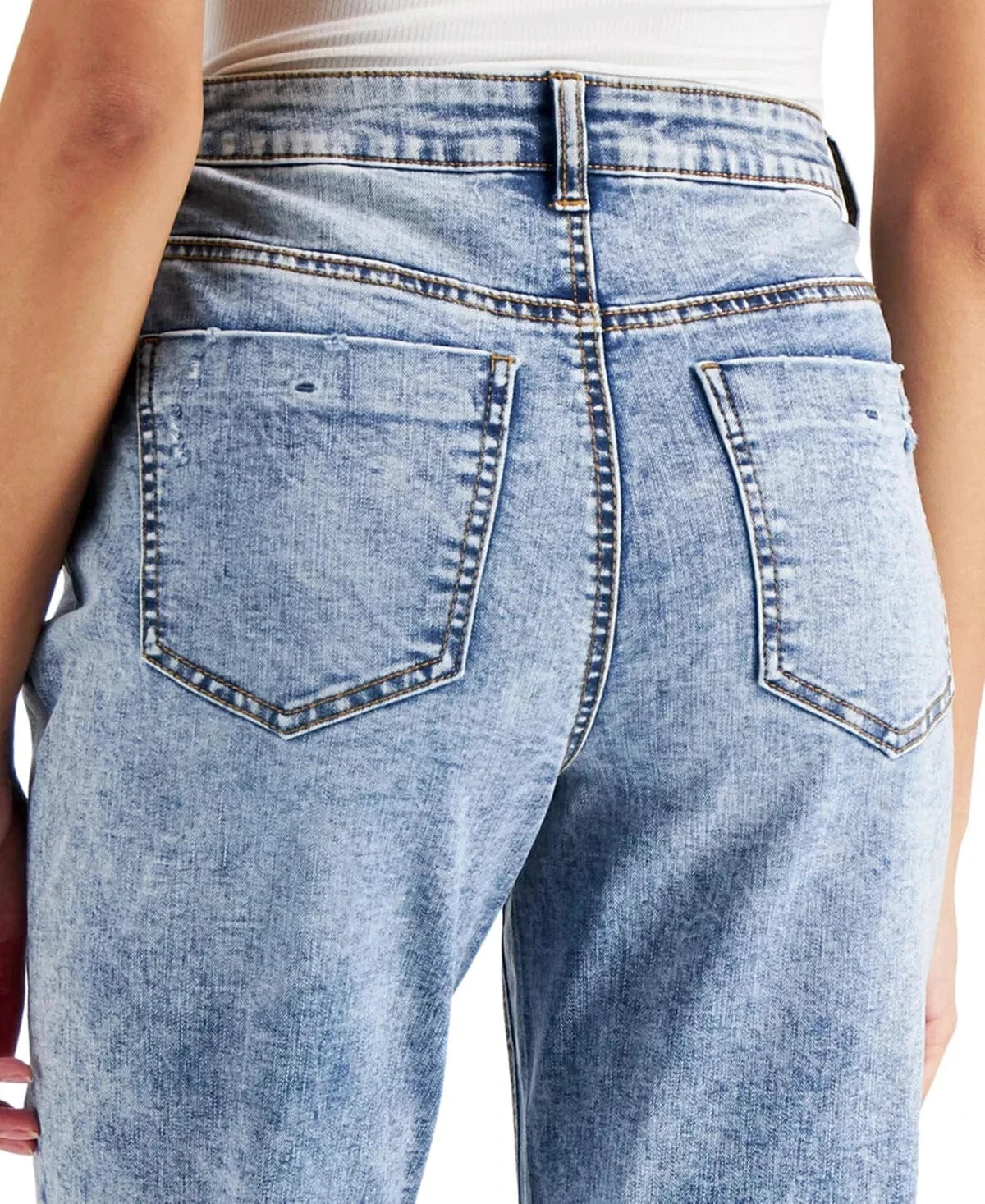 VANILLA STAR Womens Bottoms VANILLA STAR - Ripped Button-Fly Boyfriend Jeans