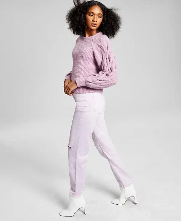 VIGOSS Womens Bottoms M / Purple VIGOSS - Billie 90s Ripped Straight-Leg Jeans