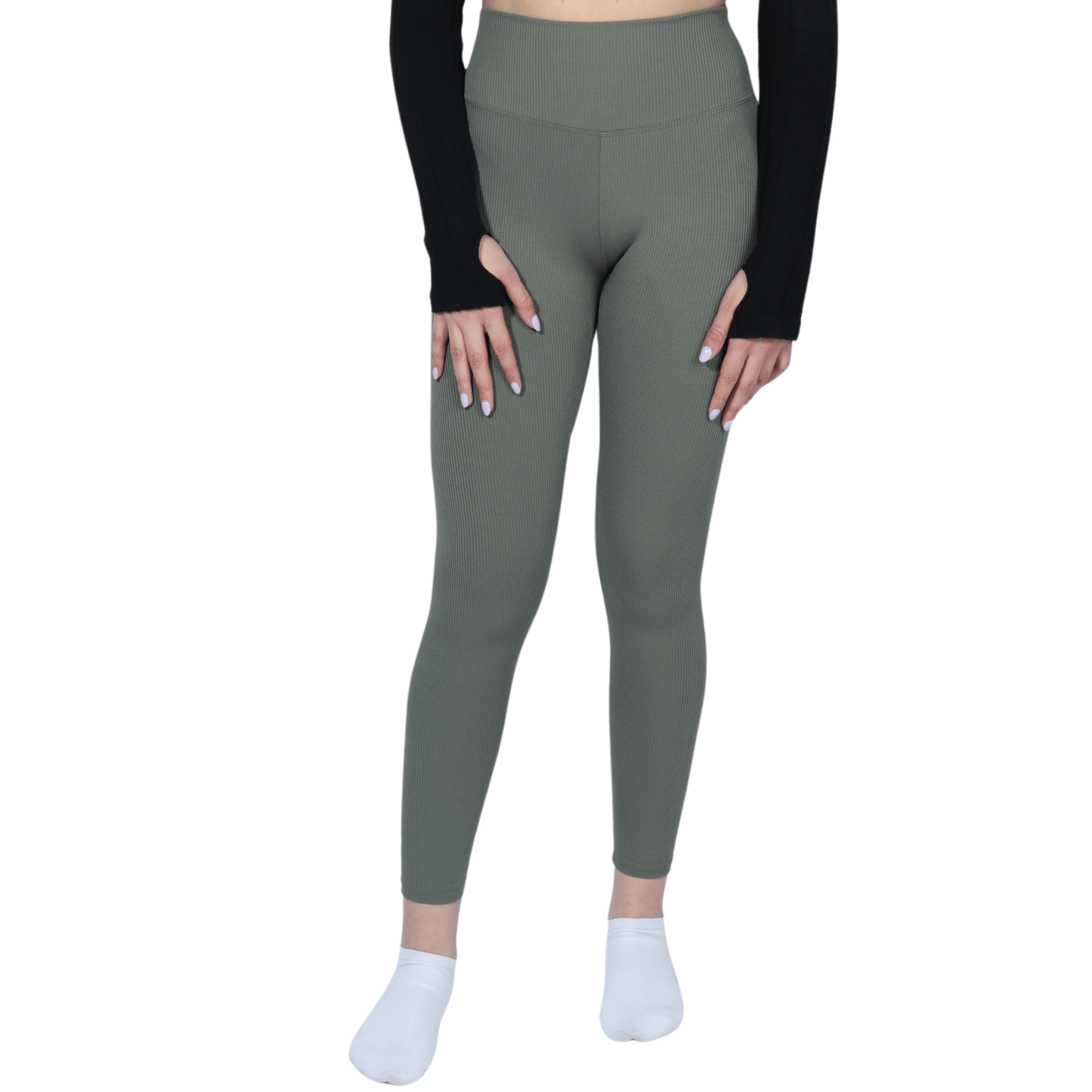 VOGSIGN Womens sports VOGSIGN - Ribbed Knit Skinny Leggings