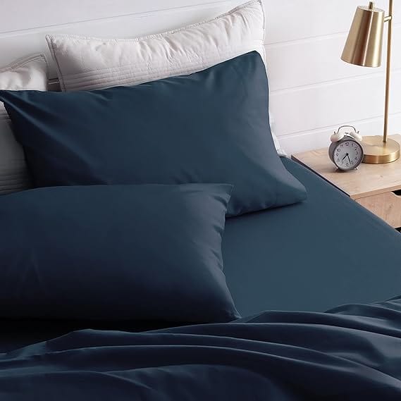 WELSPUN Sheet Sets Queen / Navy WELSPUN - 220TC Cotton Polyester Solid Sheet Set