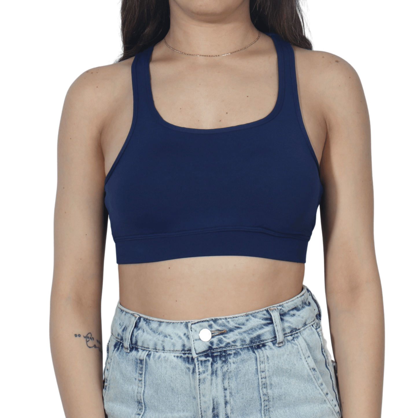 WEST ZERO TWO Womens sports S / Navy WEST ZERO TWO - Lush Crop Racerback Sports Bra