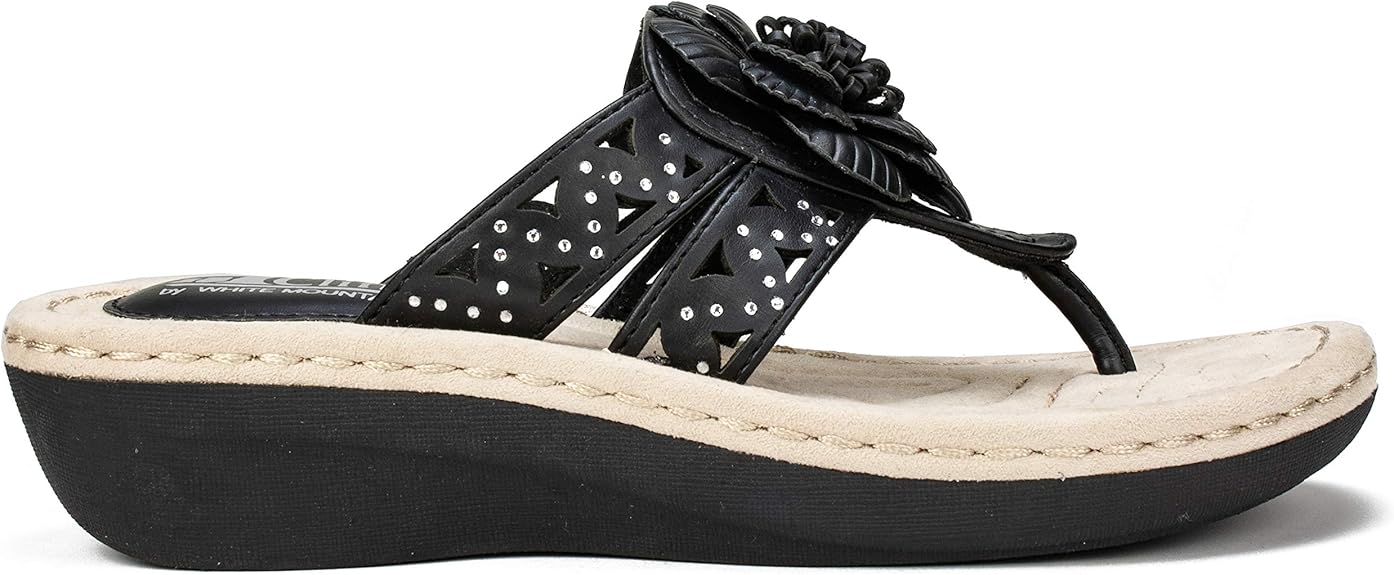 WHITE MOUNTAIN Womens Shoes 39 / Black WHITE MOUNTAIN - Wedge slippers