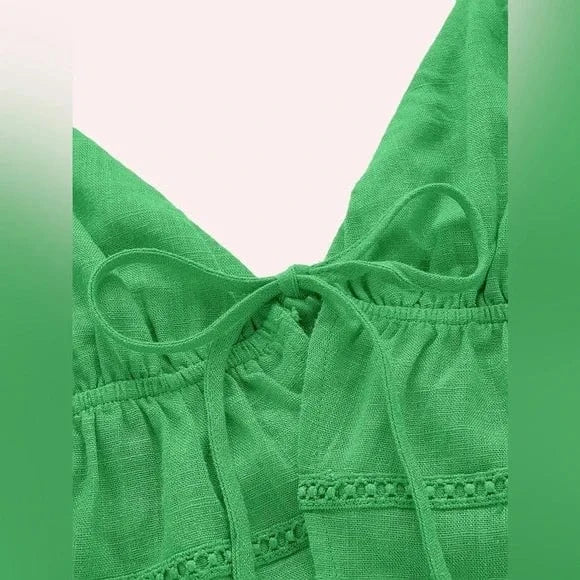 WILD FABLE Womens Tops XS / Green WILD FABLE - Tie-Front Tank Top