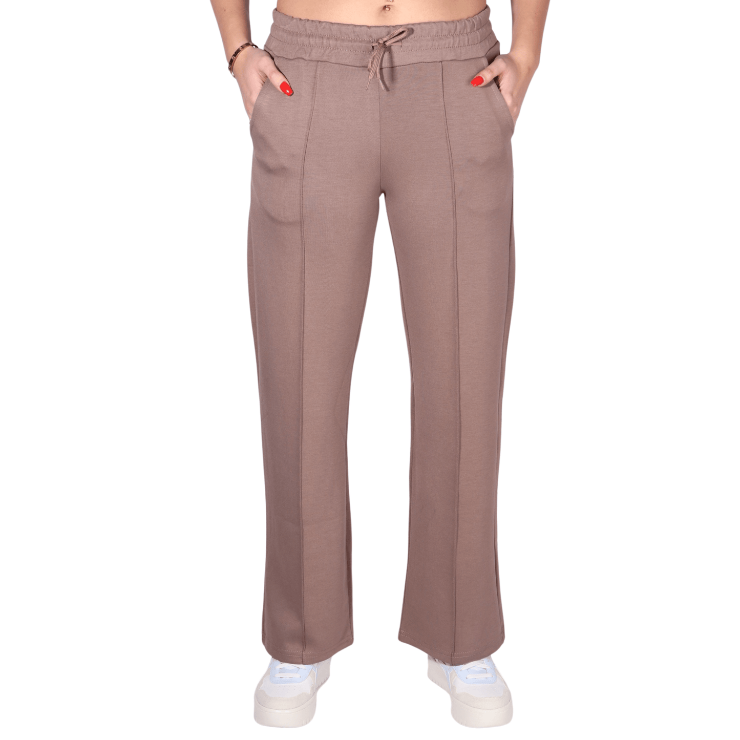 WOTTO Womens Bottoms S / Greige WOTTO - Drawstring waistband sweatpants