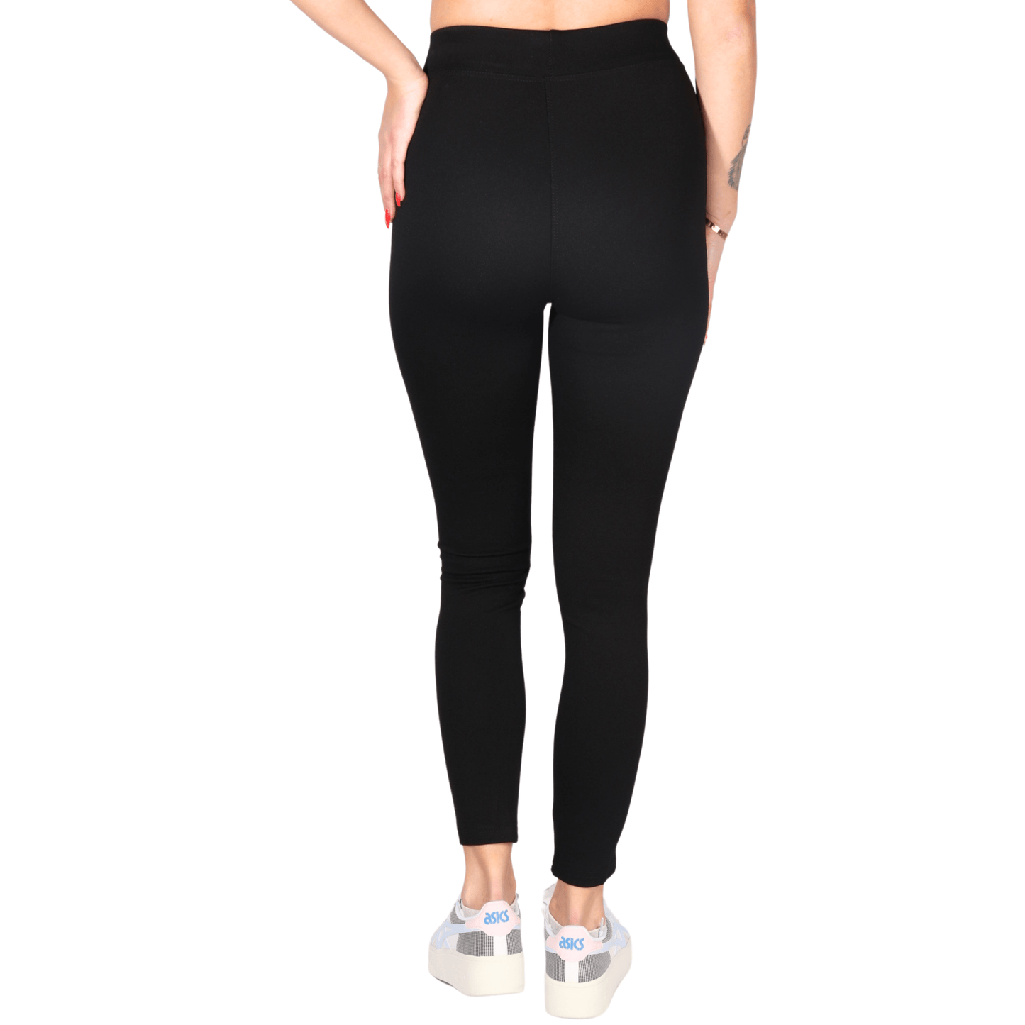 WOTTO Womens Bottoms WOTTO - Faux leather stripes leggings